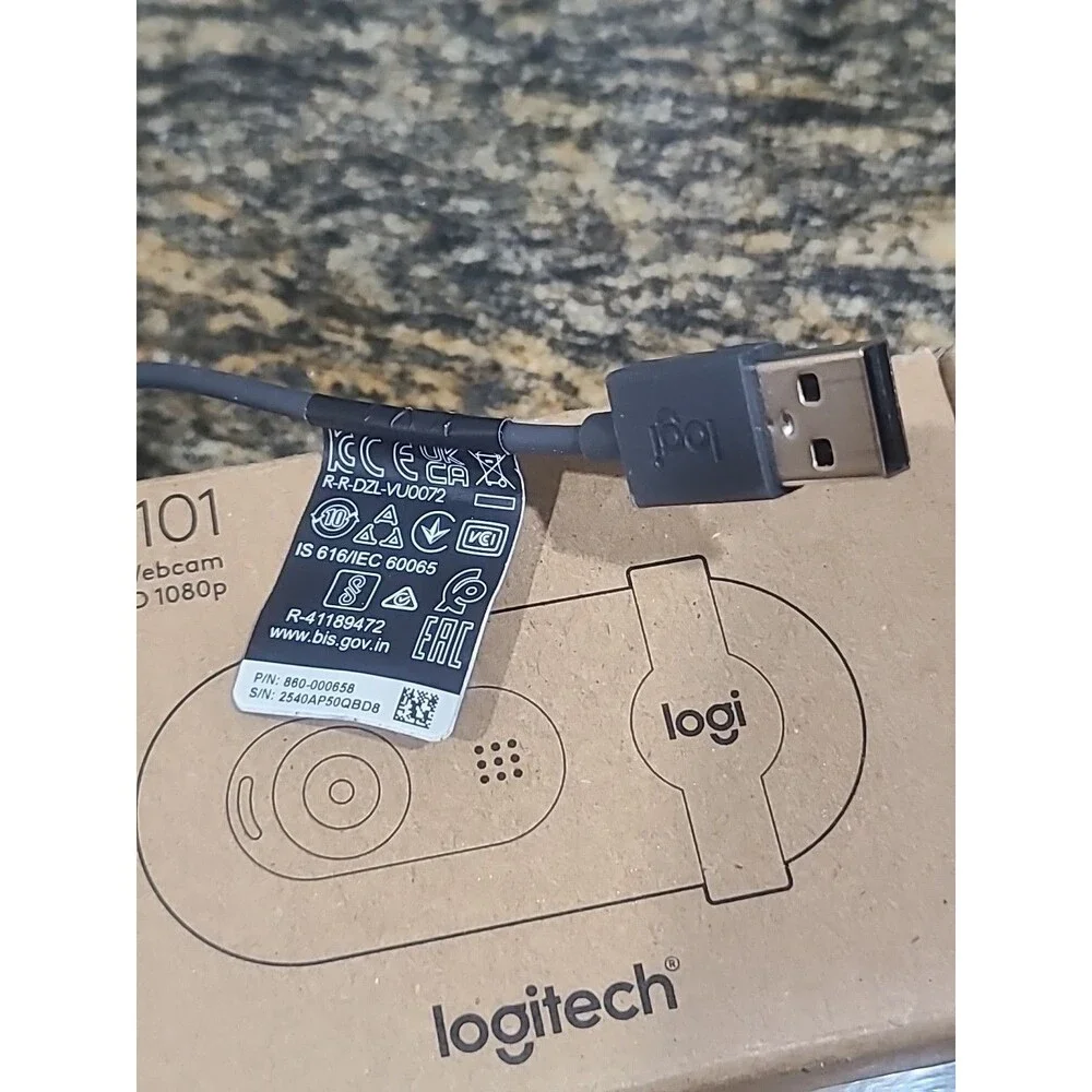 OEM Logitech Brio 101 Full HD 1080p Webcam Made for Meetings Built-in Mic Black